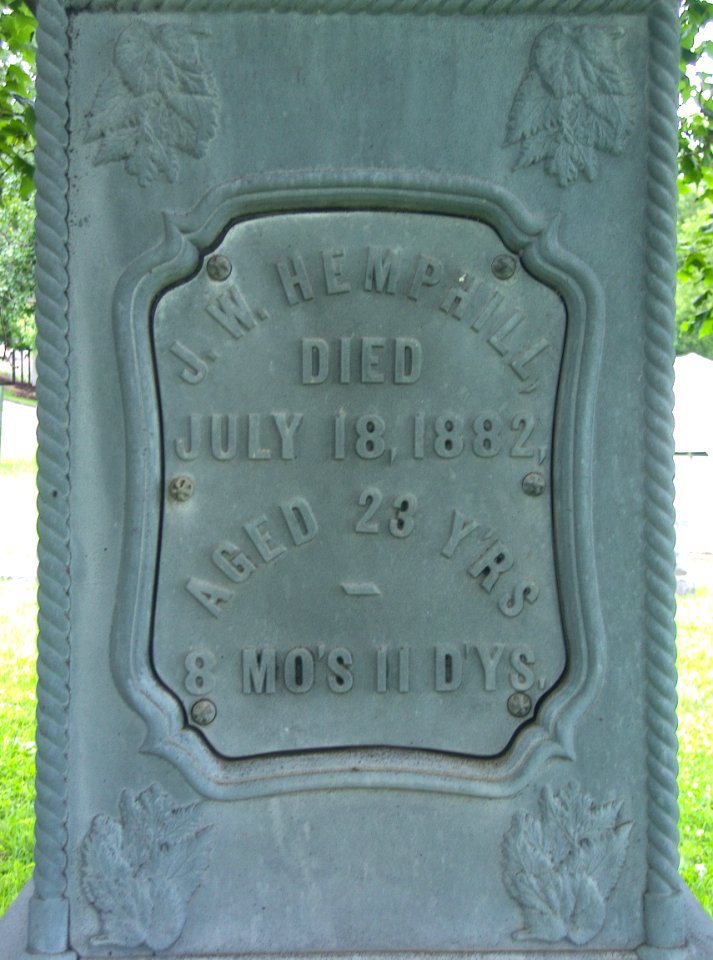 Hemphill Monument, Oak Spring Cemetery, 2015-06-27, 02