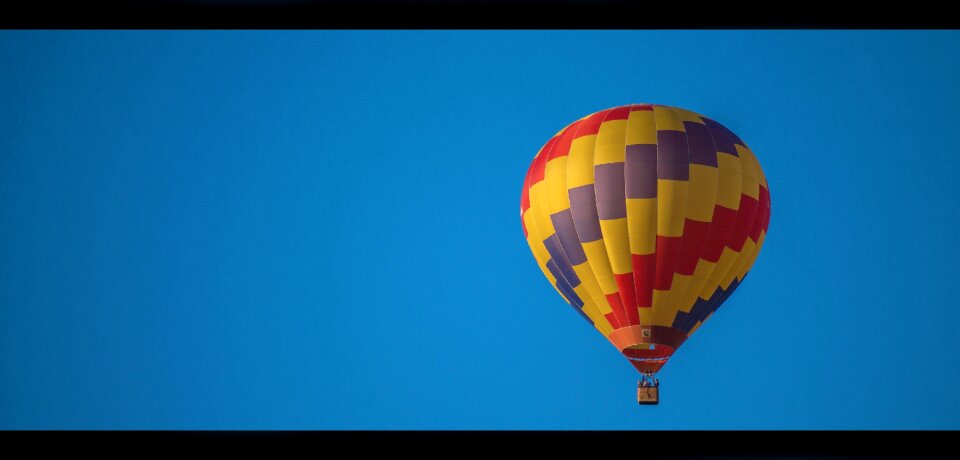 Colorful hot air balloon ride air sports