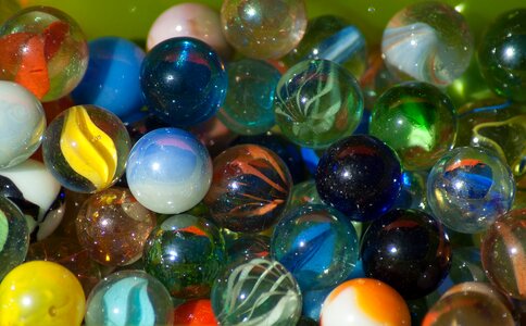 Glass marbles glass bowls photo