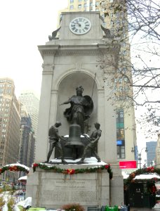 Herald Square clock snow jeh