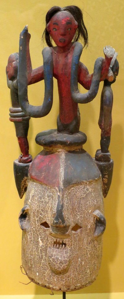Helmet mask of Mammy Wata, Igbo people or Ibibio people, Lowe Art Museum