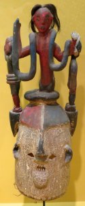 Helmet mask of Mammy Wata, Igbo people or Ibibio people, Lowe Art Museum