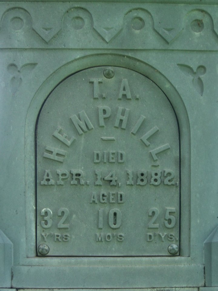 Hemphill Monument, Oak Spring Cemetery, 2015-06-27, 03