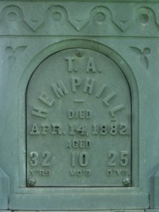 Hemphill Monument, Oak Spring Cemetery, 2015-06-27, 03