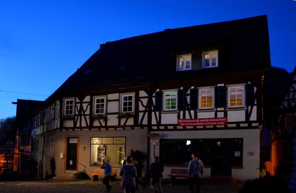 Heppenheim, Großer Markt 7 bei Nacht