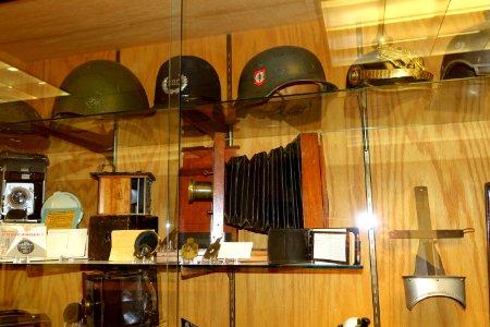 Helmets and cameras - Mount Angel Abbey Museum - Mount Angel Abbey - Mount Angel, Oregon - DSC00071 photo