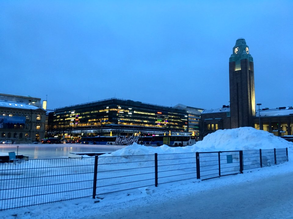 Helsinki Railway Square on a January morning