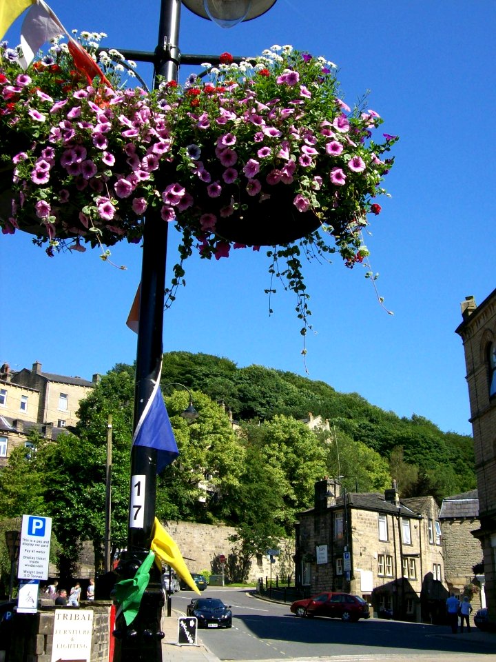 Hebden Bridge- flower baskets