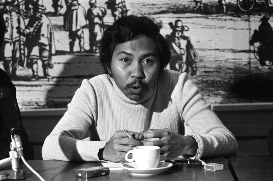 Heer Abilio Araujo vertegenwoordiger Fretilin Oost-Timor tijdens persconferentie, Bestanddeelnr 928-2191