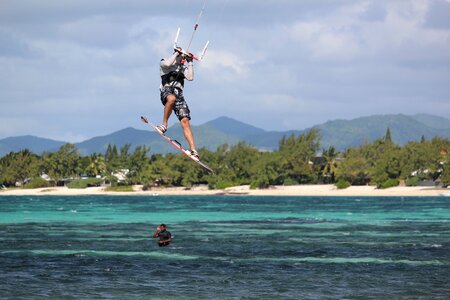 Kite surfing sea