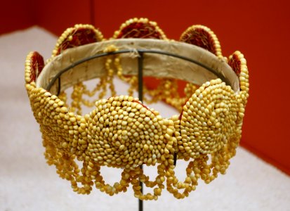Head ornament with shells, Tahiti, 1895 - Ethnological Museum, Berlin - DSC01286