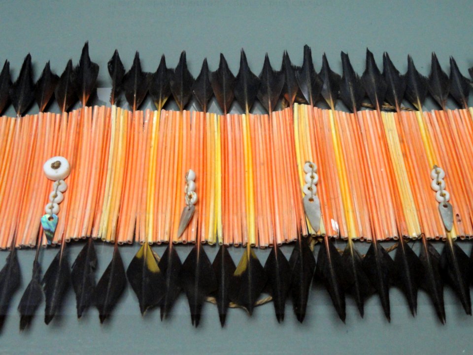 Headdress, flicker feather - Pacific Grove Museum of Natural History - DSC06603