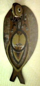 Headdress for yam mask, Papua New Guinea, Maprik district, Abelam people, wood and pigments, Honolulu Academy of Arts