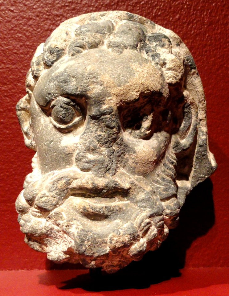 Head of Vajrapani, Swat, Pakistan, 2nd century AD, schist - San Diego Museum of Art - DSC06357