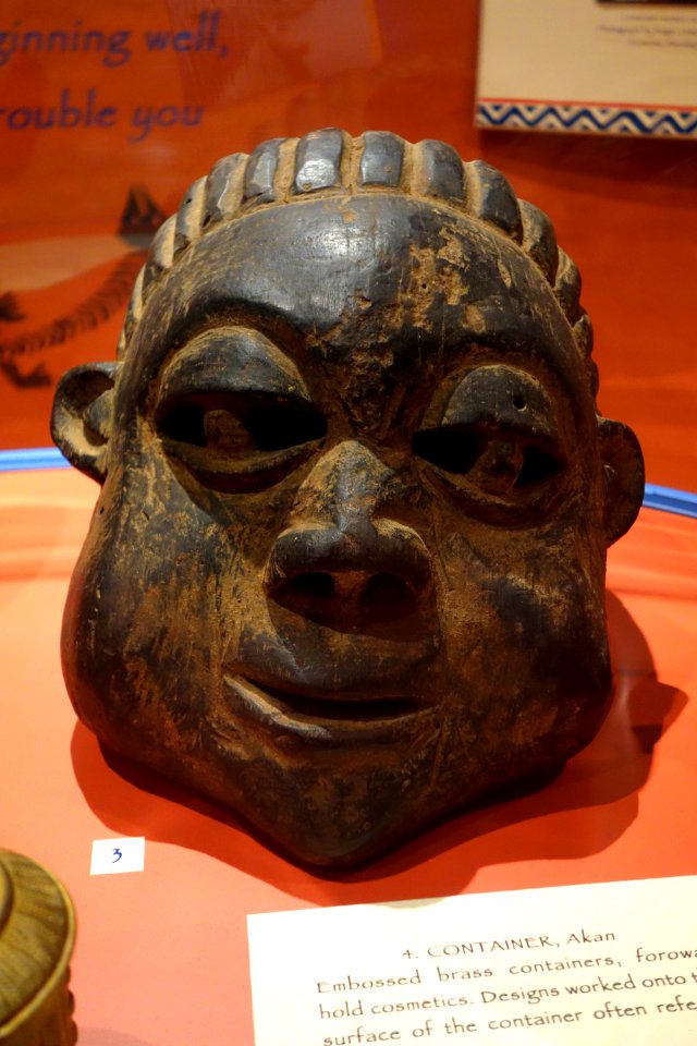 Headpiece, Northwestern Grasslands, probably worn by members of the Kwifoyn society, nobles, or palace attendants - Glenbow Museum - DSC00204