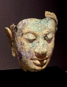 Head of Buddha, Phitsanulok, Thailand, Sukhothai period, 1200s AD, bronze - Tokyo National Museum - Tokyo, Japan - DSC08786