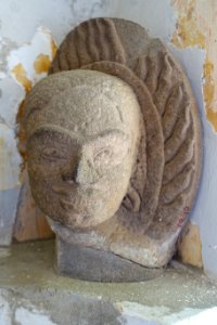Head of Lokesvara, 10th century, Quang Nam - Museum of Cham Sculpture - Danang, Vietnam - DSC02002