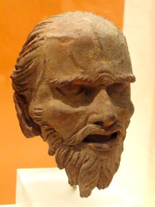 Head of an ascetic, Gandhara, Pakistan, Kushan Period, 3rd-5th century - Royal Ontario Museum - DSC09693