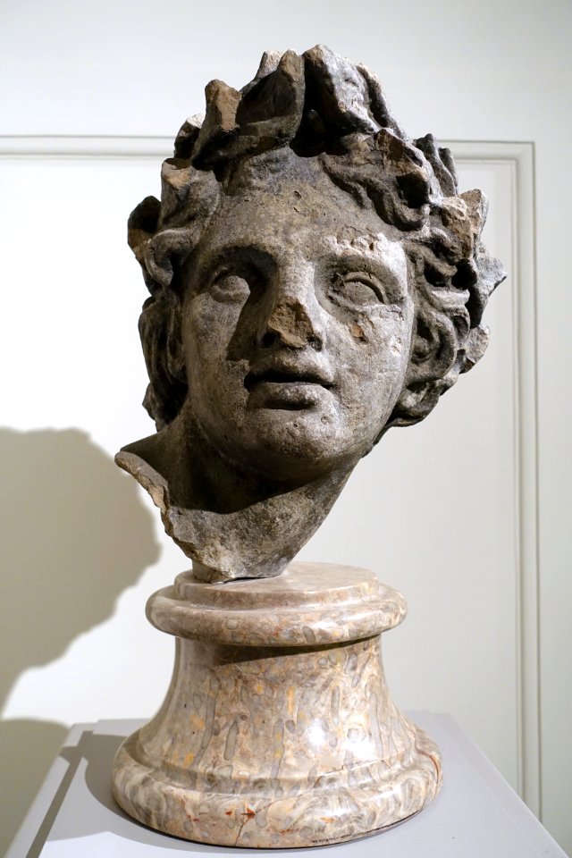 Head of a Young God by Andreas Schluter, from the Palais Wartenberg, Berlin, 1704, sandstone - Bode-Museum - DSC02927