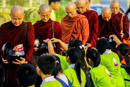 Generosity offering food to monks religion