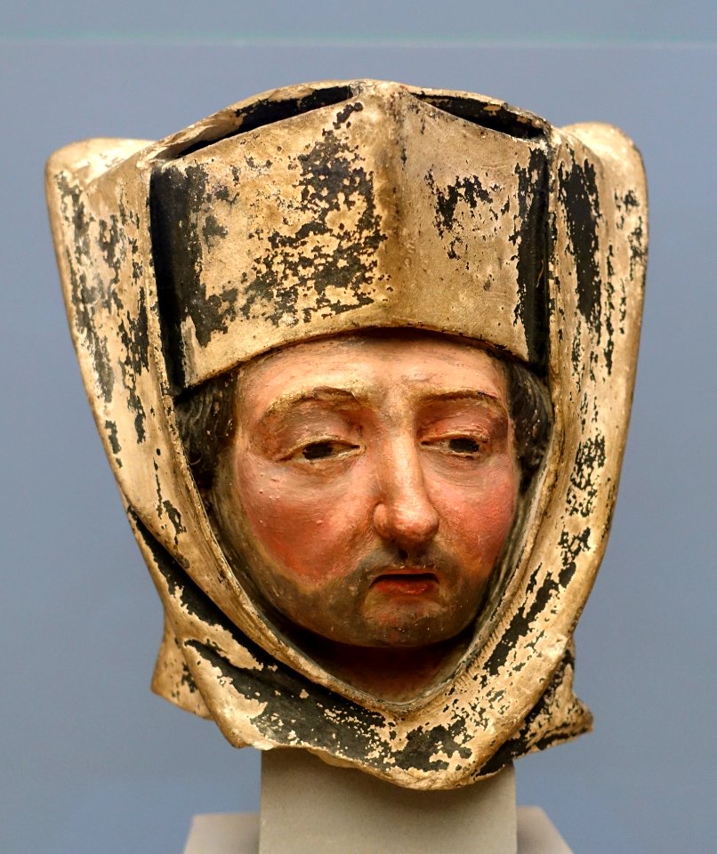 Head of a Clergyman, France, c. 1450, baked clay - Bode-Museum - DSC03238
