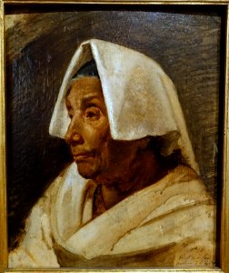 Head of an old woman, by Augusto Roquemont, oil on paper - Museu Nacional de Soares dos Reis - Porto, Portugal - DSC00641