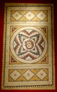 Head of Medusa, from the House of the Red Pavement, Antioch-on-the-Orontes, Turkey, Roman era, late 2nd century AD, mosaic - Princeton University Art Museum - DSC07168