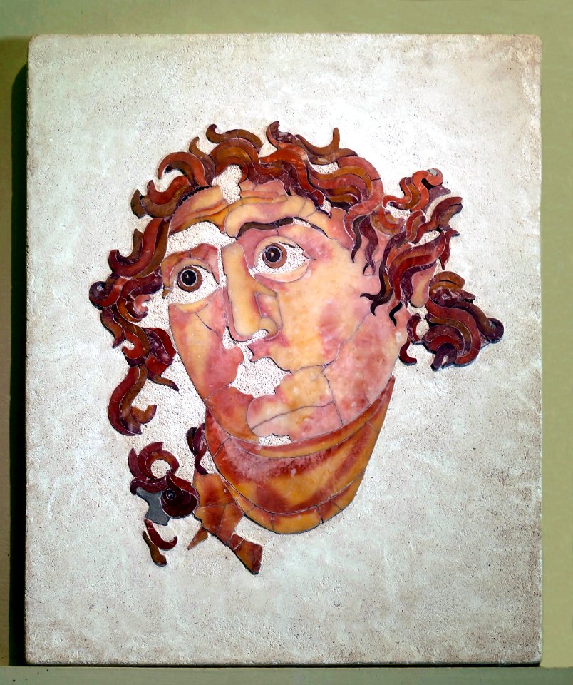 Head Helios opus sectile Colosseum Rome Italy