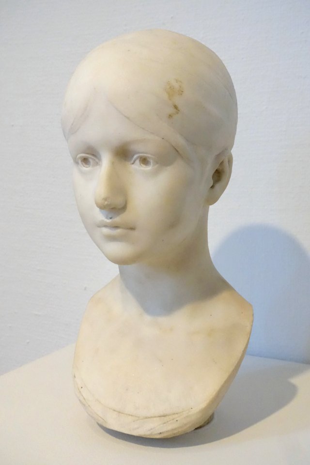 Head of a Girl by Lorado Z. Taft, 1885, marble - Krannert Art Museum, UIUC - DSC06287