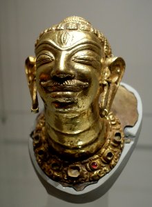 Head from a Sivalinga, Central Vietnam, 9th-10th century AD, gold repousse - Ethnological Museum, Berlin - DSC01951