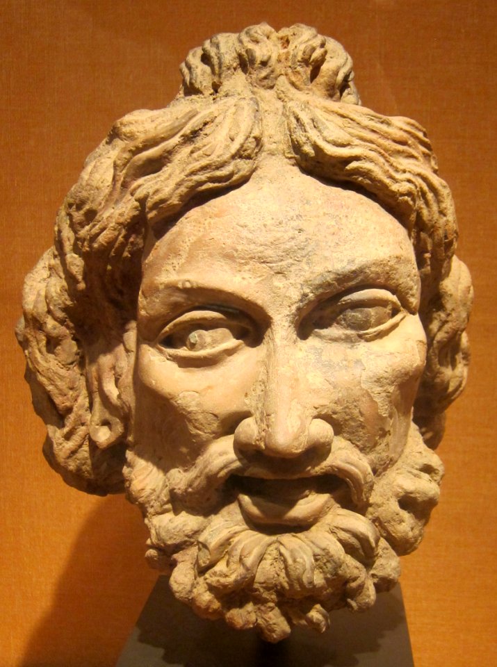 Head of a bearded man, Afghanistan, Gandhara, 4th century CE, terracotta, HAA
