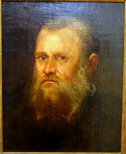 Head of a Bearded Man, attributed to Marietta Tintoretto, c. 1580-1590, oil on canvas - University of Arizona Museum of Art - University of Arizona - Tucson, AZ - DSC08084