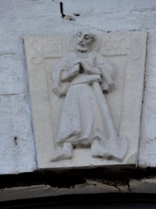 Heijen (Gennep) Huis Heijen, bijgebouw, gevelbeeld St Isidorus
