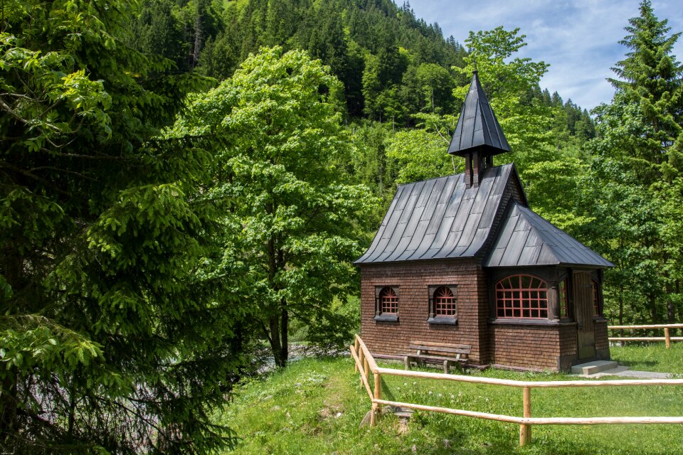 Small church wayside chapel wooden church