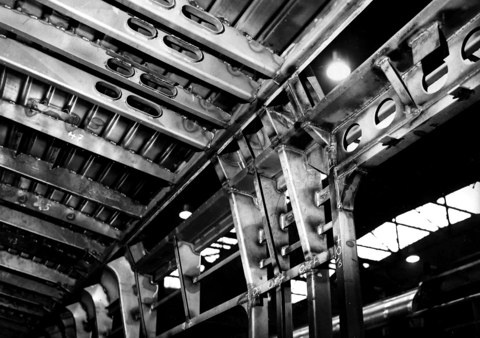 HUA-151811-Afbeelding van de bouw van een electrisch treinstel Plan Y Sprinter in de Talbotfabriek te Aken