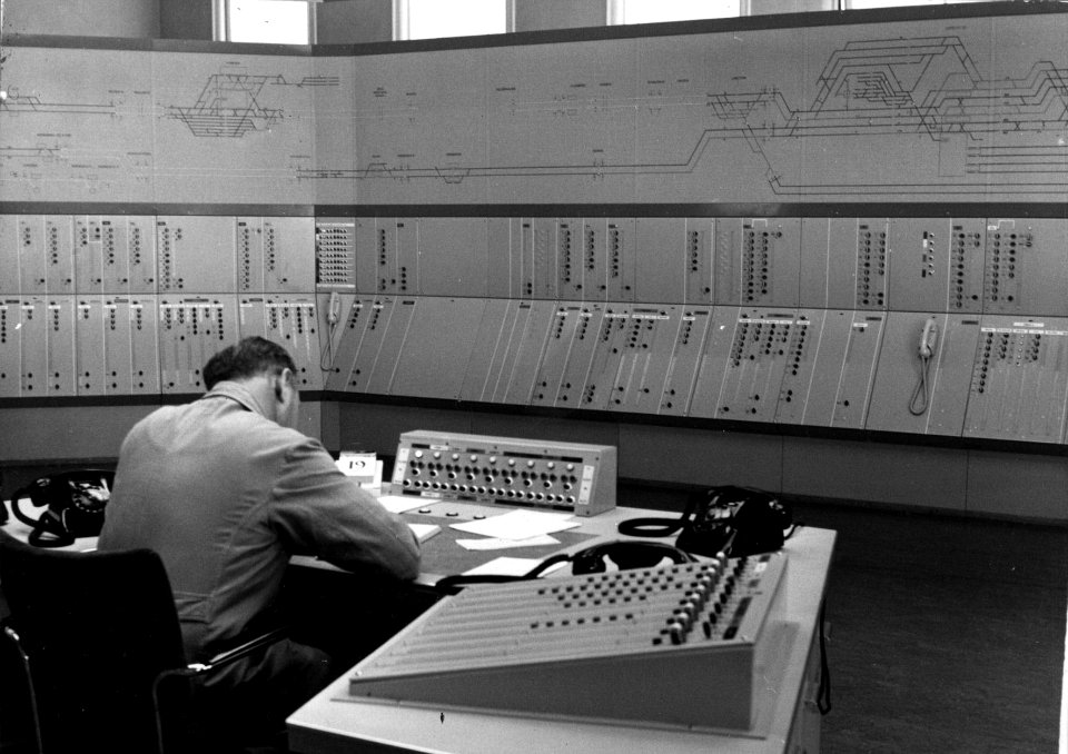 HUA-154764-Interieur van de Centrale Schakel Post te Utrecht