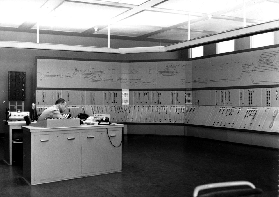 HUA-154763-Interieur van de Centrale Schakel Post te Utrecht