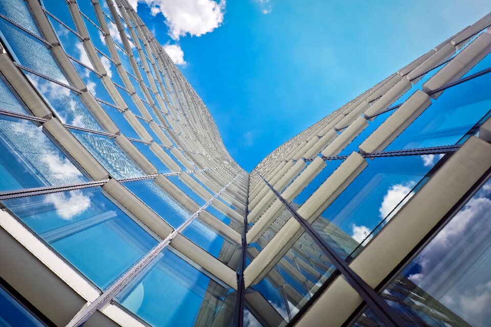 Skyscraper glass house