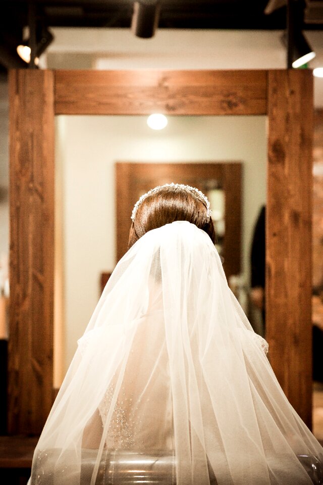 Wedding veil the bride