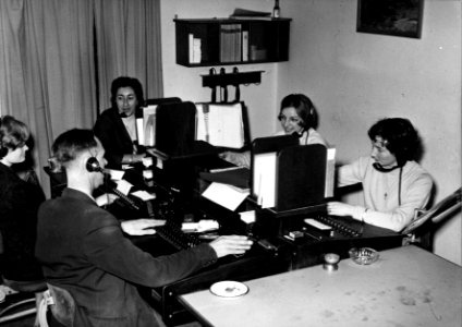 HUA-154360-Afbeelding van werkzaamheden in de oude telefooncentrale in een gebouw van de N.S. te Utrecht