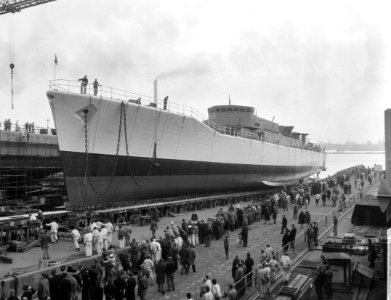 Hr. Ms. Fregat van Speyk te water gelaten bij NDSM te Amsterdam, Bestanddeelnr 917-5033