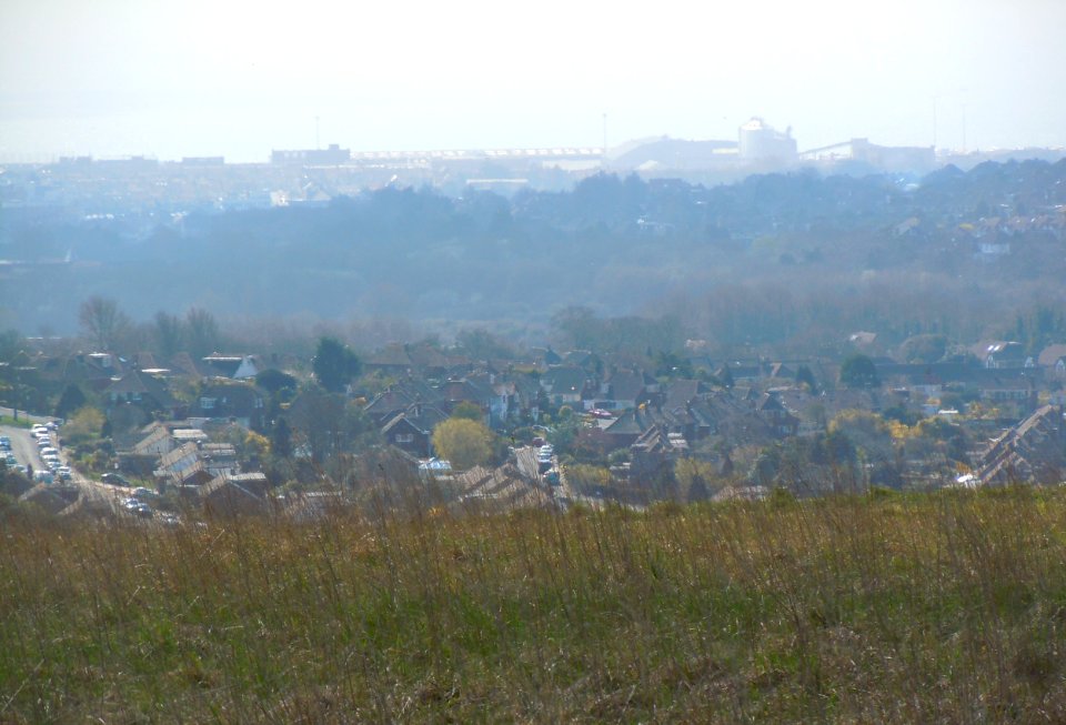 Housing of Hangleton seen from Slopes of Round Hill, above Hangleton (April 2015)