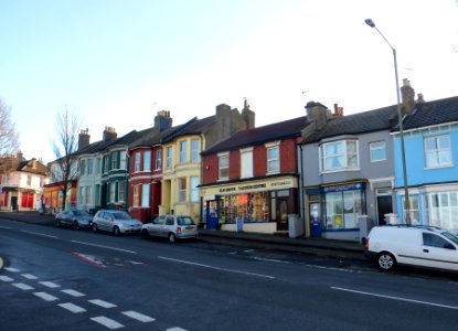 Housing and Shops at Elm Grove, Brighton (January 2014)