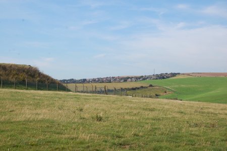 Housing at Woodingdean seen from near Balsdean Farm, Balsdean (August 2019)