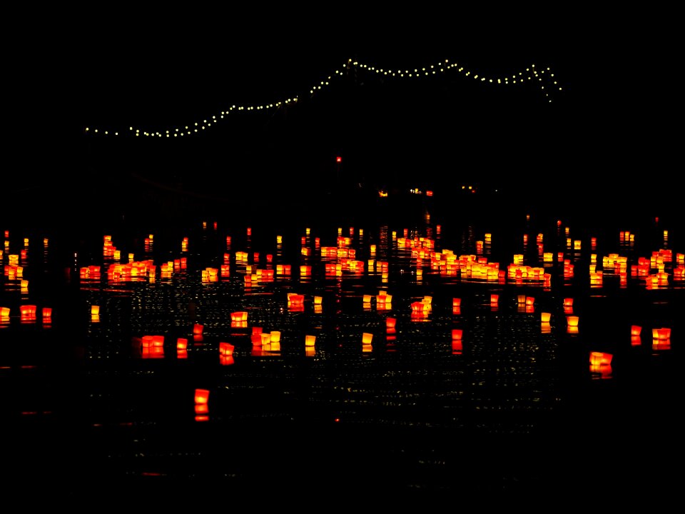 Festival of lights floating candles red
