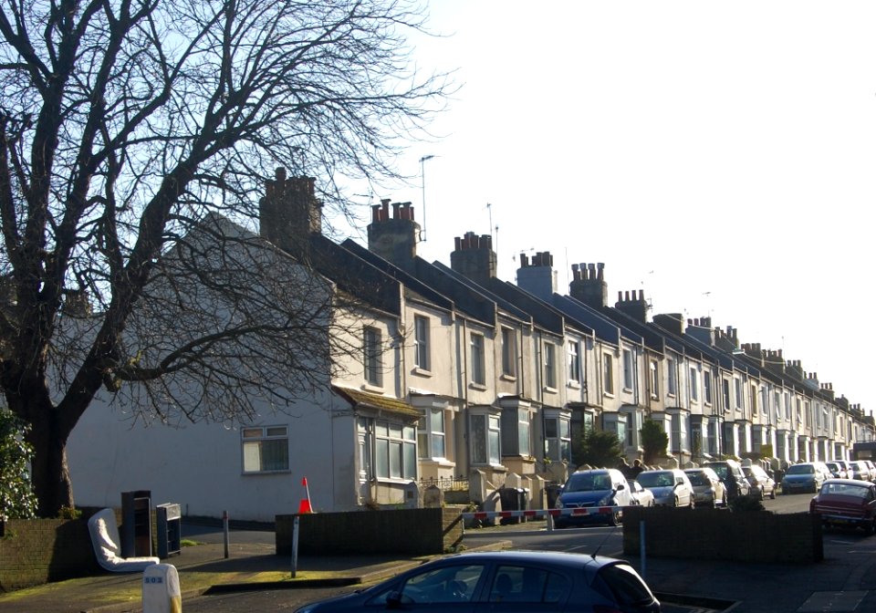 Housing on East side of Dewe Road, Brighton (February 2020)