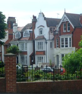 Housing on Northwest side of Clifton Road, West Hill, Brighton (July 2014)