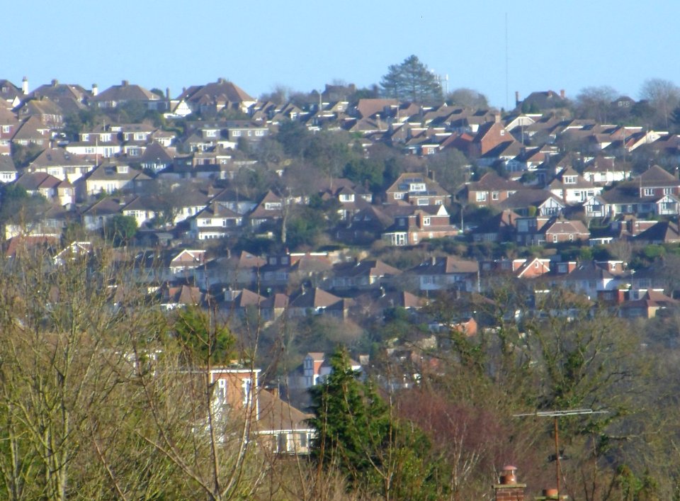 Housing at Patcham seen from Westdene (February 2014)