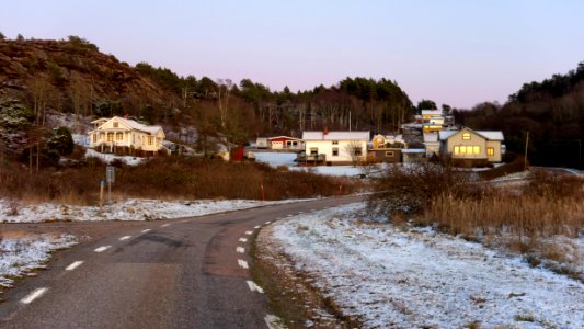 Houses at golden hour in Loddebo photo