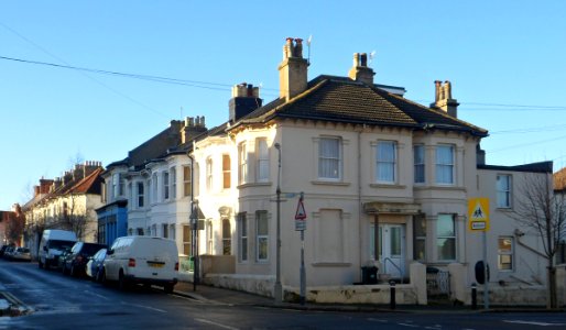 Housing on North side of Upper Hamilton Road, Prestonville, Brighton (December 2013)
